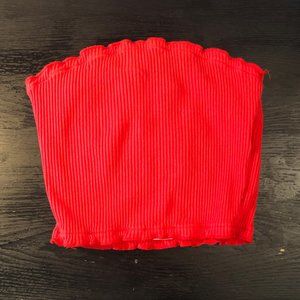 Ribbed Strapless Top